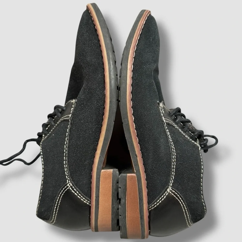 Steve Madden Bfold Oxfords Little Boy 1 Lace Up Faux Suede Black Dress Shoes